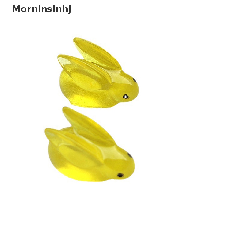 Mornin 10 Pcs Luminous Bunny DIY Perhiasan Aksesoris Miniatur Lem Krim Patung Kecil Resin Dekoratif Aksesoris id