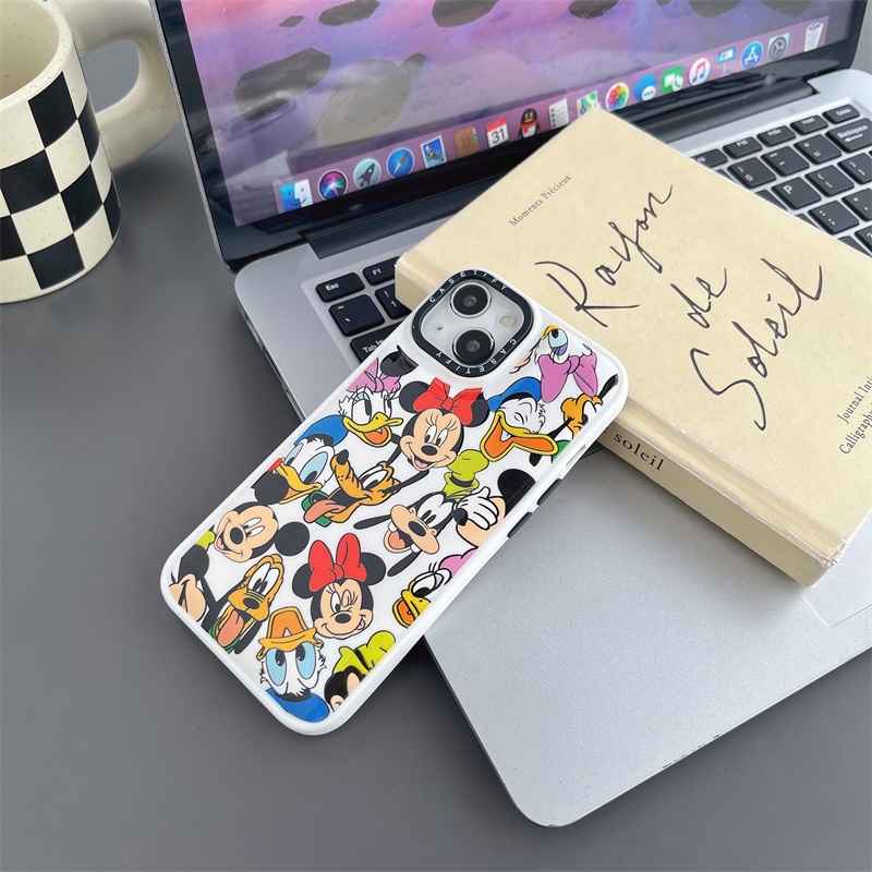 IPHONE Fashion Mickey Minnie Jaket Ponsel Case Untuk Iphone14 13 Pro 12 11 Pro XSMAX XR 7 8Plus Cover Puffer North Casing Silikon Lembut