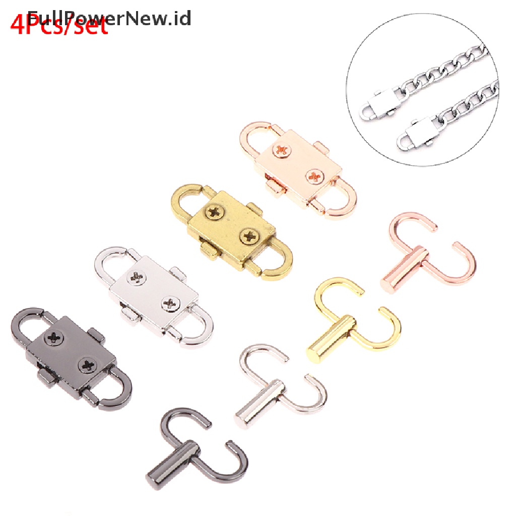 Power 4Pcs Adjustable Metal Buckle Clip Handbag Rantai Tali Panjang Shorten Bag Tool ID