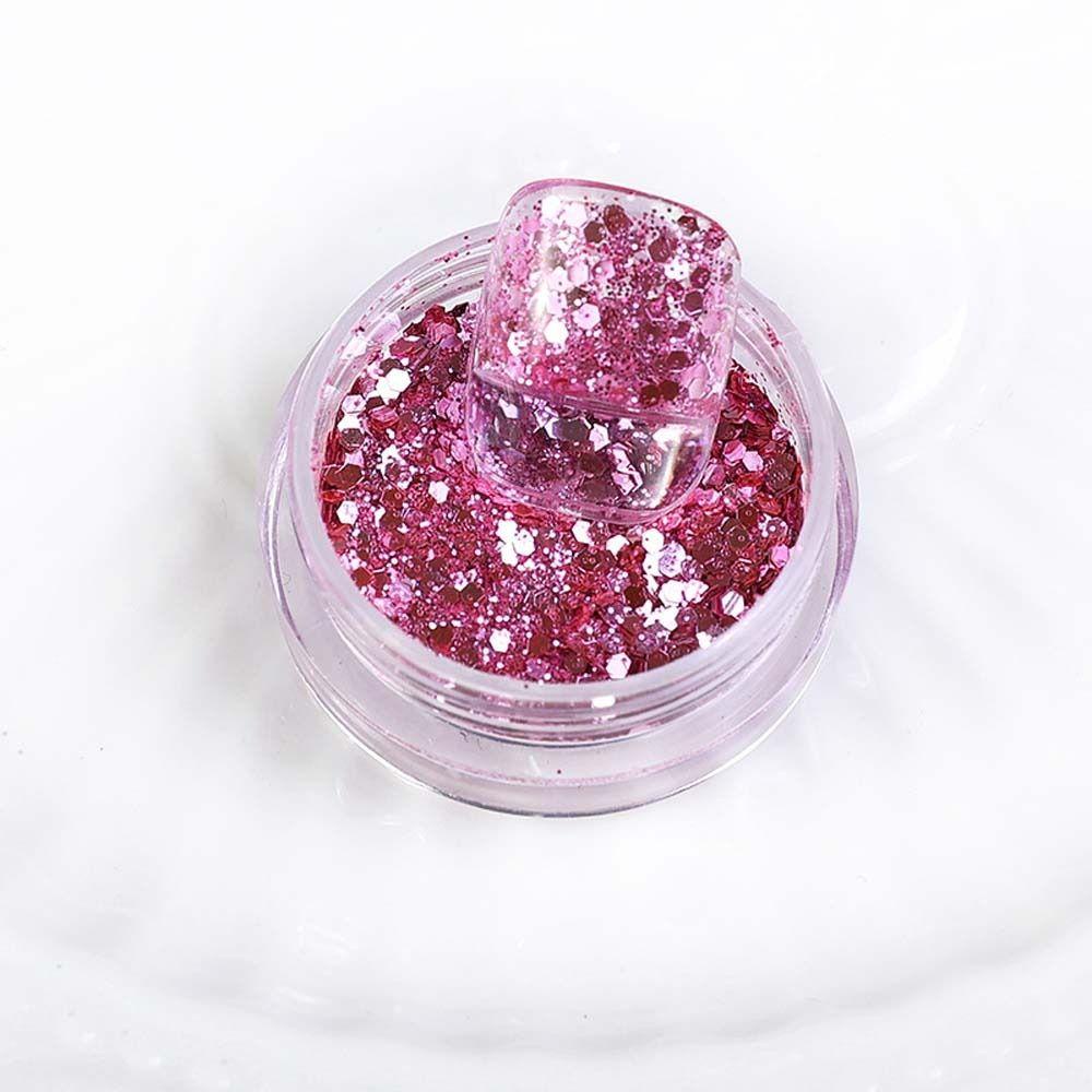 AUGUSTINA Agustina Nail Sequin Gel Nail Charms Eyelash Dekorasi Hexagons Hologram Glitter Nail Art Patch Kuku Glitter Serpihan