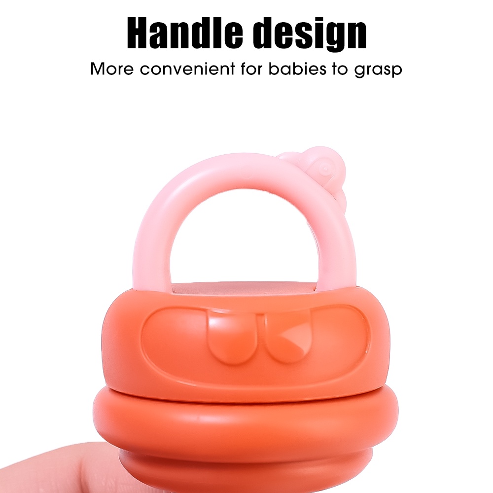 Tas Jaring Silikon Untuk Makan Bayi Dengan Gigitan Dorong Otomatis Food Grade PP Silikon Dot Juice Extractor Kreatif Dot Berbentuk Alat Suplemen Buah