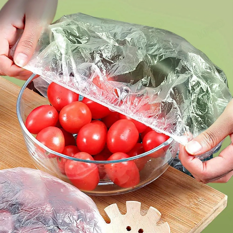 10/50pcs Penutup Makanan Plastik Transparan Sekali Pakai/Kulkas Dapur Anti-String Fresh Keeping Film