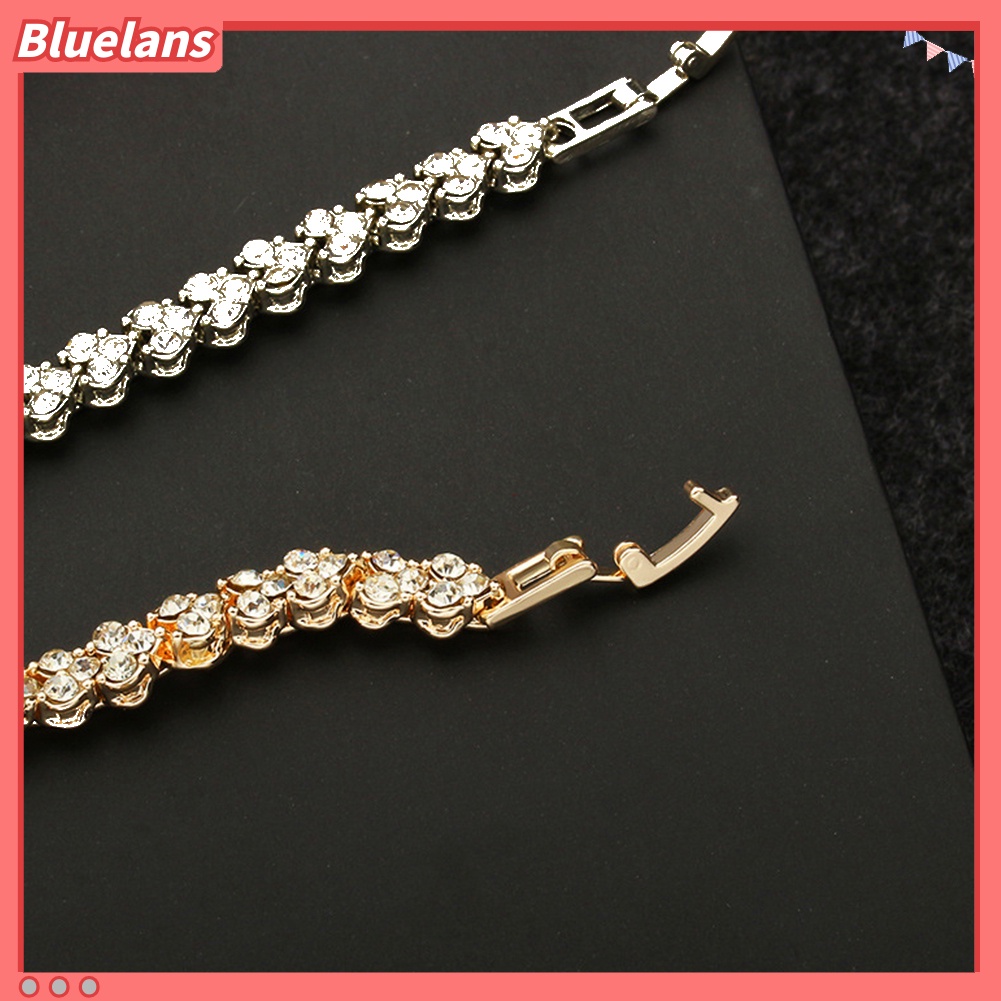 {In Stock} Wanita Fashion Penuh Cubic Zirconia Bertatahkan Gelang Bangle Pesta Perhiasan Hadiah