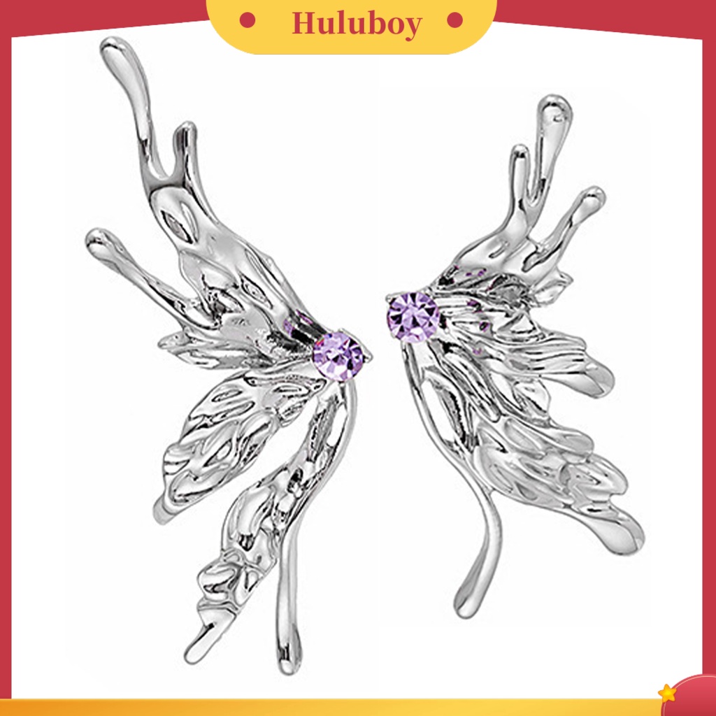 {Ready Stock} 1pasang Anting Pejantan Cairan Keren Aesthetic Gaya Punk Bentuk Kupu-Kupu Anting Performa Perhiasan Wanita
