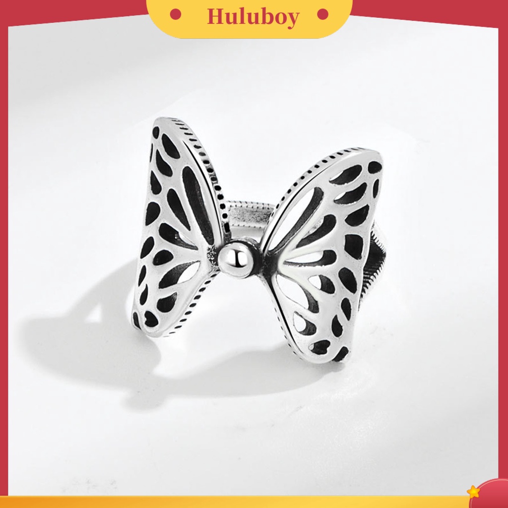 {Ready Stock} Hip-hop Berlebihan Tembaga Wanita Cincin Berongga Kupu-Kupu Pembukaan Jari Cincin Perhiasan Aksesoris