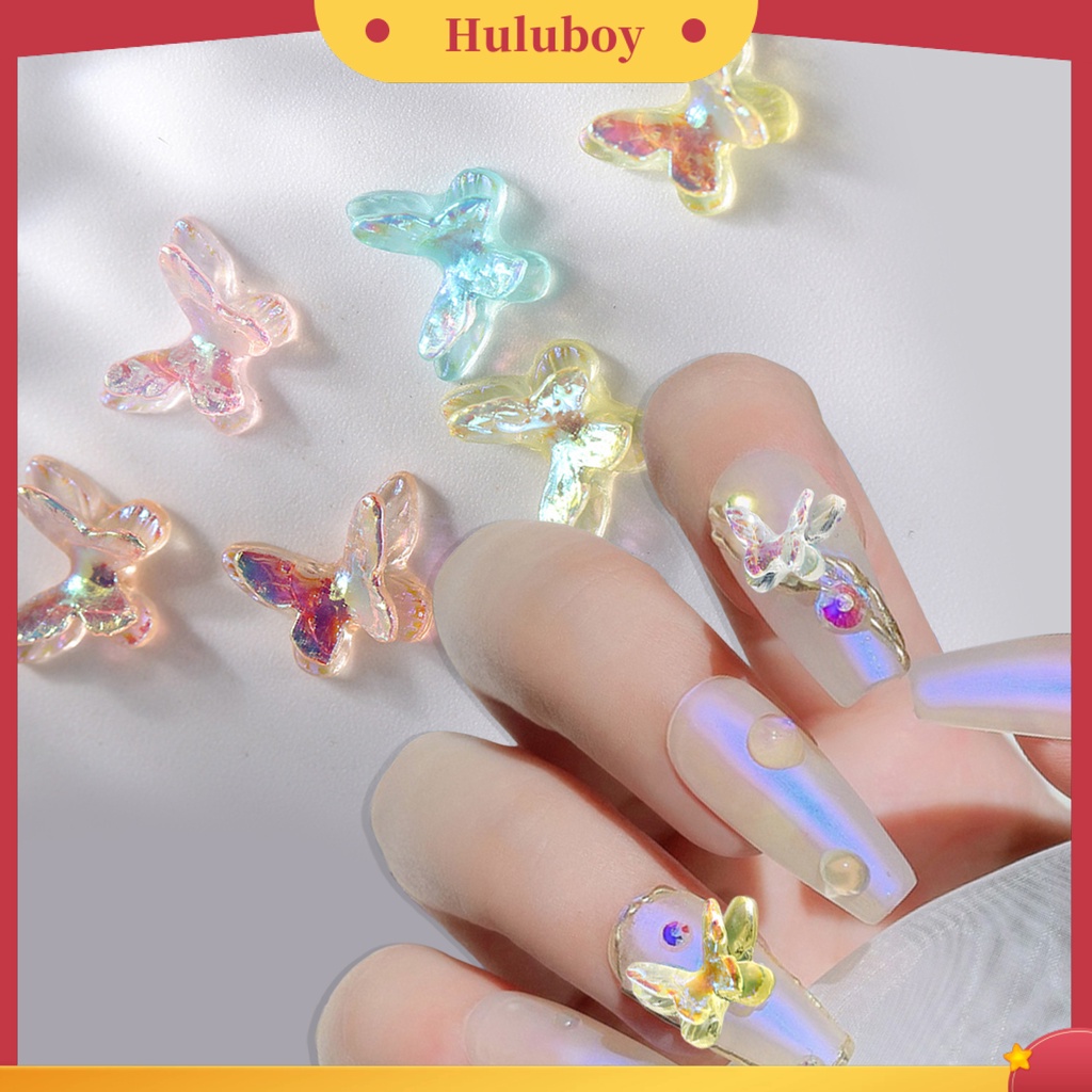 {In Stock} 1tas Dekorasi Kuku Kupu-Kupu Bentuk Indah Warna Vibrant Realistis Mempesona Efek Visual Tidak Luntur 3D Butterfly Nail Art Ornamen Manicure Jewelry Perlengkapan Kuku