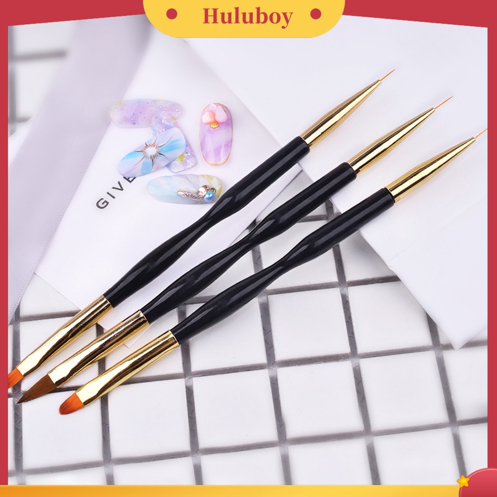 {In Stock} Nail Art Pen Dual Head Comfortable Grip Ergonomic Handle Ultra-light Aplikasi Lebar Dekoratif Sikat Kuku Plastik Lukisan Liner Pen Manicure Design Perlengkapan Kuku