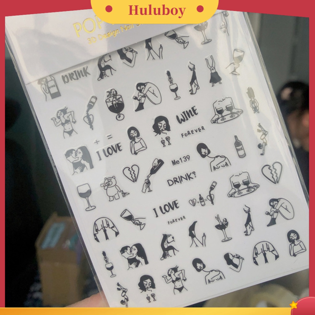 {In Stock} Stiker Kuku Pola Indah Perekat Diri 10gaya Gadis Seksi Stiker Kuku DIY Manicure Tips Decor Perlengkapan Kecantikan