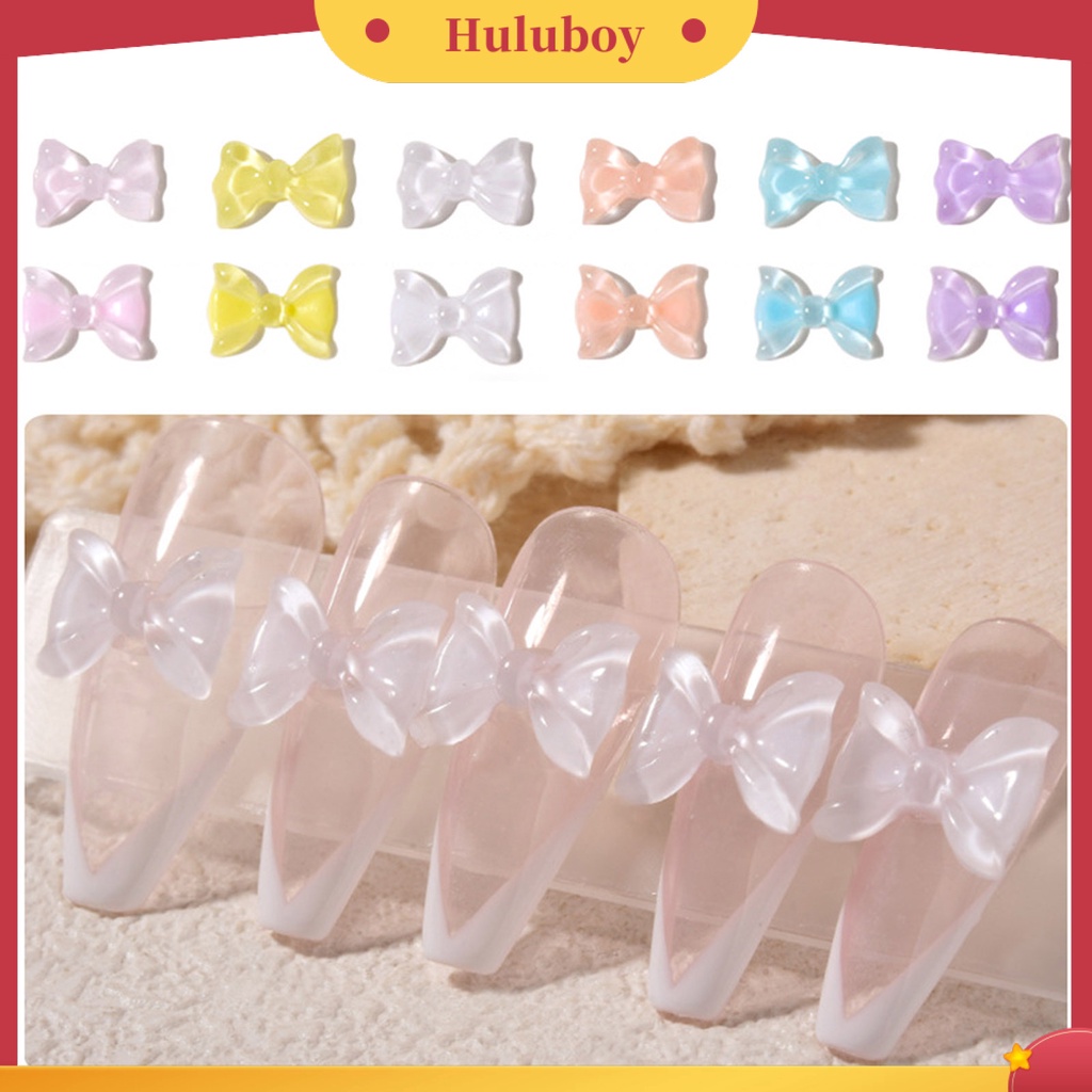 {In Stock} 50 Pcs Nail Art Perhiasan Indah Busur Pesona Aksesoris Berwarna Resin Nail Art Dekorasi Perlengkapan Kuku