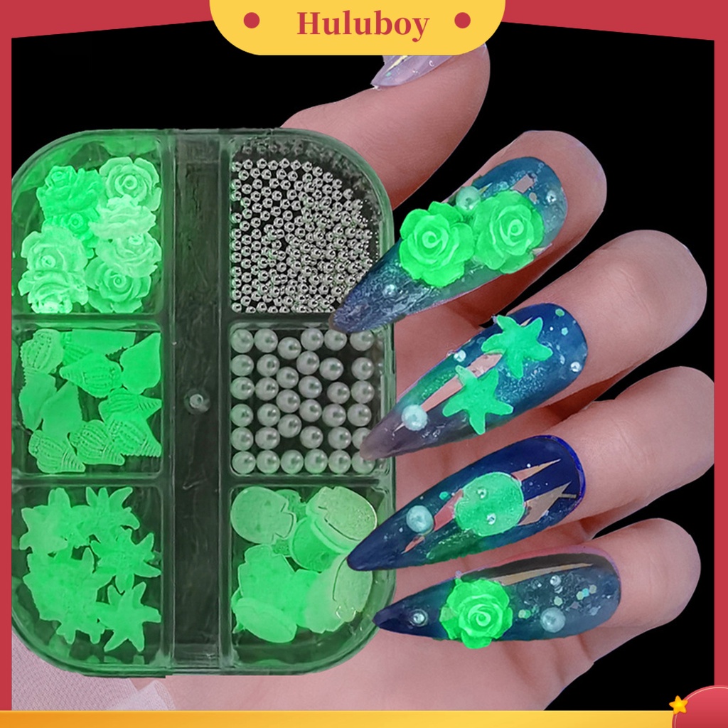 {In Stock} 1kotak Hiasan Kuku Tampilan Realistis Efek Visual Mengkilap Bentuk Kreatif Mudah Diterapkan 6kisi Camelia Pesona Kuku Palsu Manicure Decor Perlengkapan Kuku