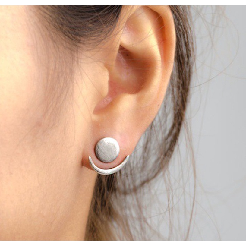 Goldkingdom Aksesoris Perhiasan Fashion Ready Stock Kreatif Anting Bulan Perempuan Geometris Tidak Teratur Dua Anting Perhiasan.