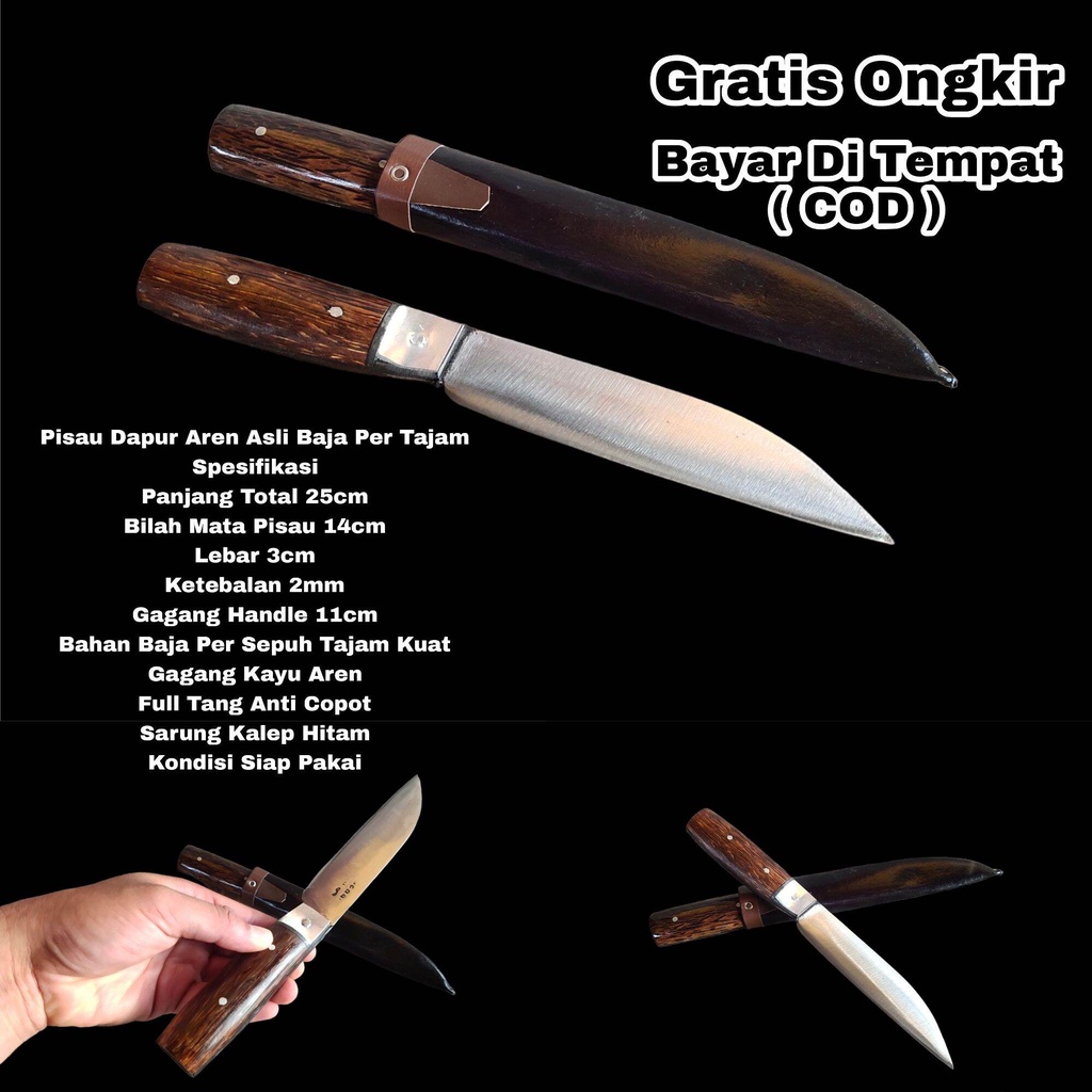 Termurah PISAU DAPUR AREN BAJA PER ASLI SANGAT TAJAM TERMURAH New Terlaris murah