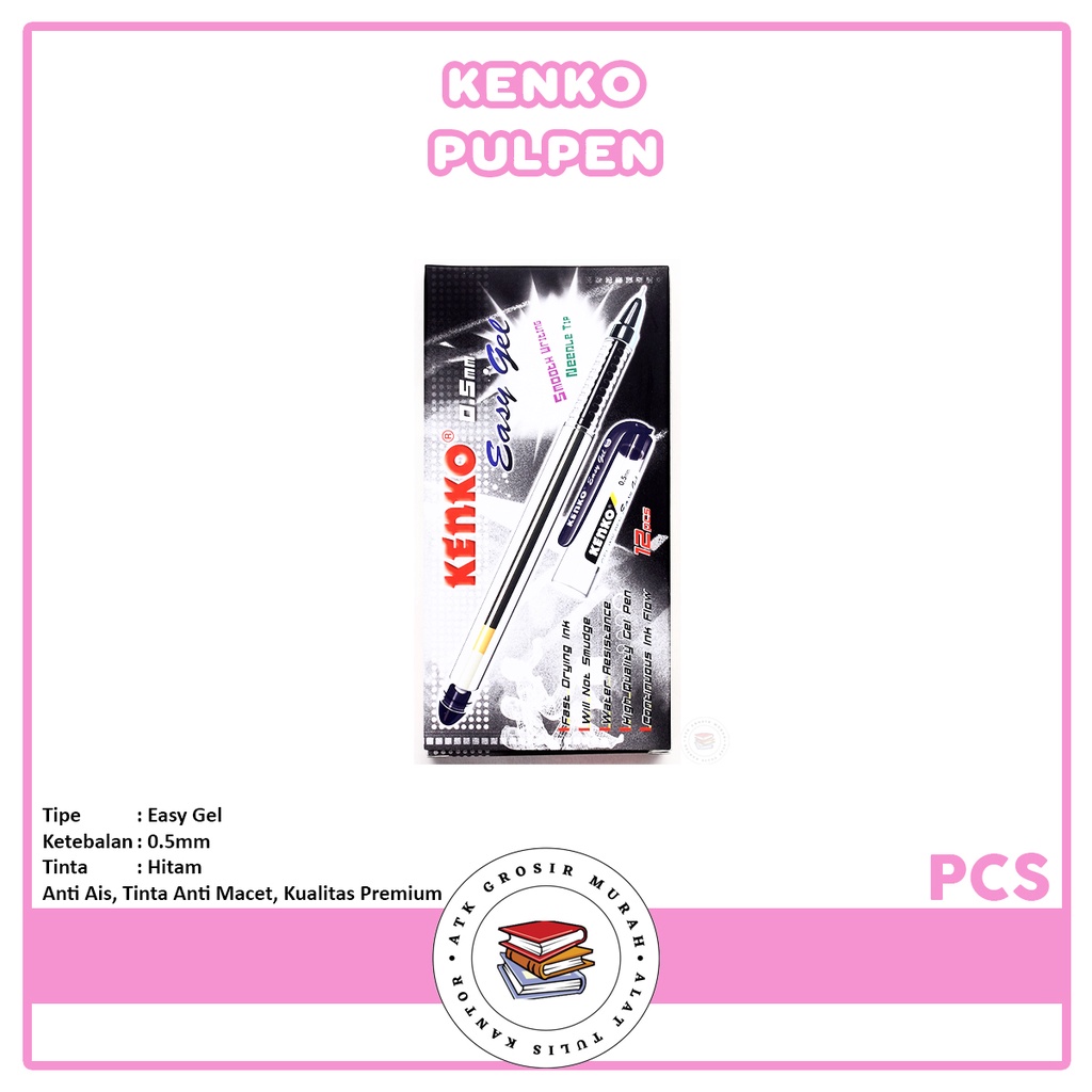 

KENKO - Gel Pen Varian Easy Gel Warna Black - PCS