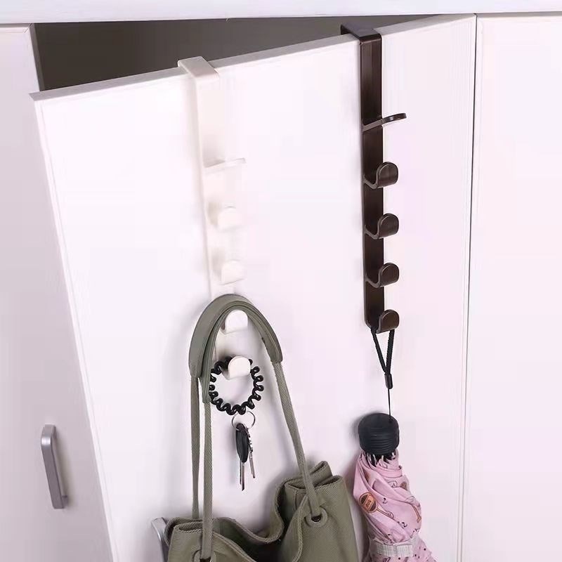 Portable Door Mounted Detachable PP Vertical Row Hook/Bantalan Beban Kuat Rak Gantung Baju/Lemari Pengait Penyimpanan Serba Serbi Hemat Ruang