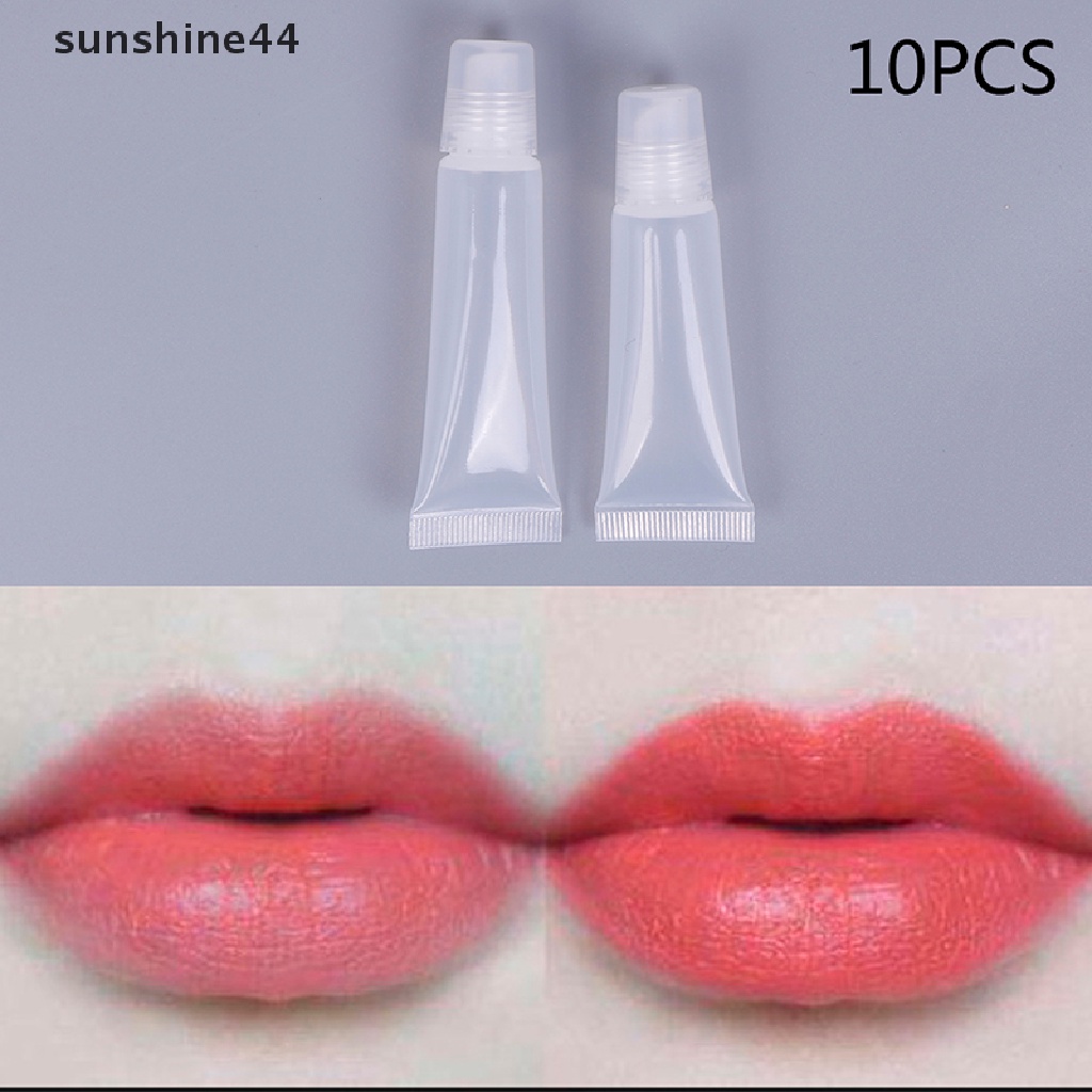 Sunshine 10PCS 8ml/15ml Tabung Plastik Kosong Lip Gloss Balm Wadah Kosmetik Bening ID