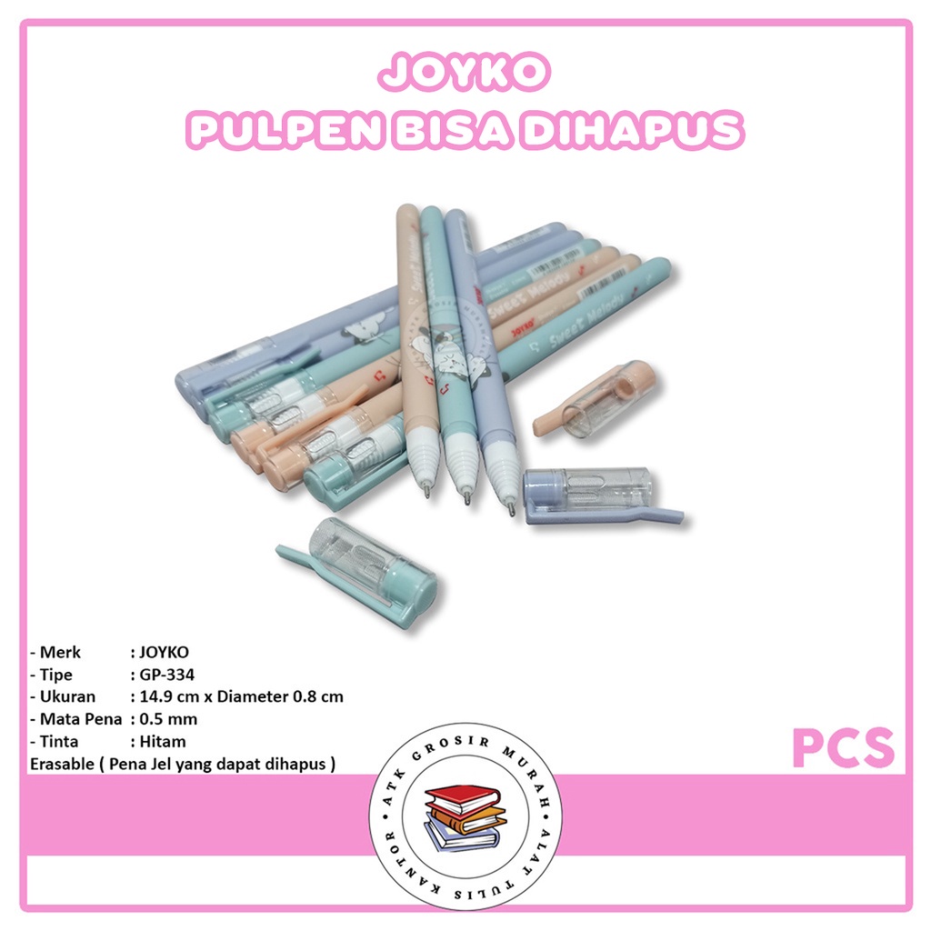 

JOYKO - Pulpen Gel Bisa Dihapus - Erasable Gel Pen 334 Shokyo 7 0.5mm - Black - Pcs