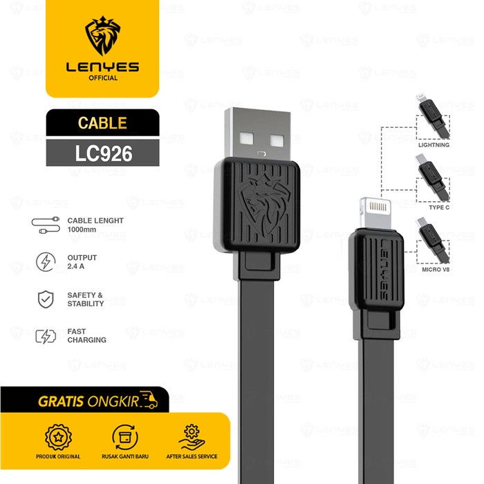 Kabel Data Fast Charging LENYES LC926 2.4A Original Bergaransi - Micro USB casan