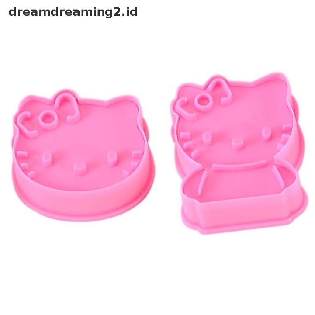 (hot) 2pcs Kawaii Hellokts Anime Cetakan Biskuit Mini Kartun Lucu 3D Bentuk Kucing Tools//