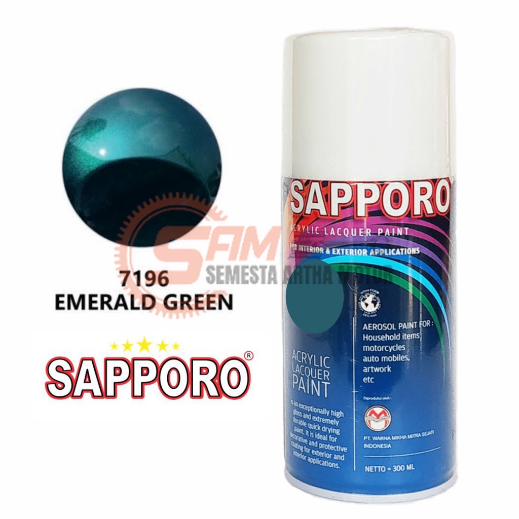 

Pilox Sapporo Emerald Green 7196 Cat Semprot 300ml Pilok Hijau Aerosol Spray