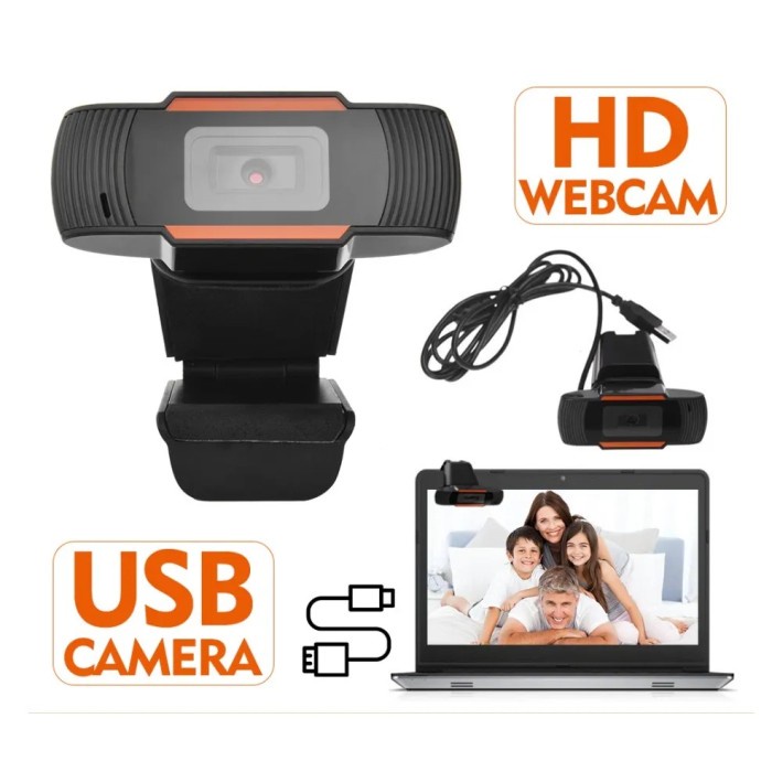 Camera WEB-01 HD720 Kamera USB Eksternal Webcam Laptop Komputer TV Box Autofocus denagn Microphone