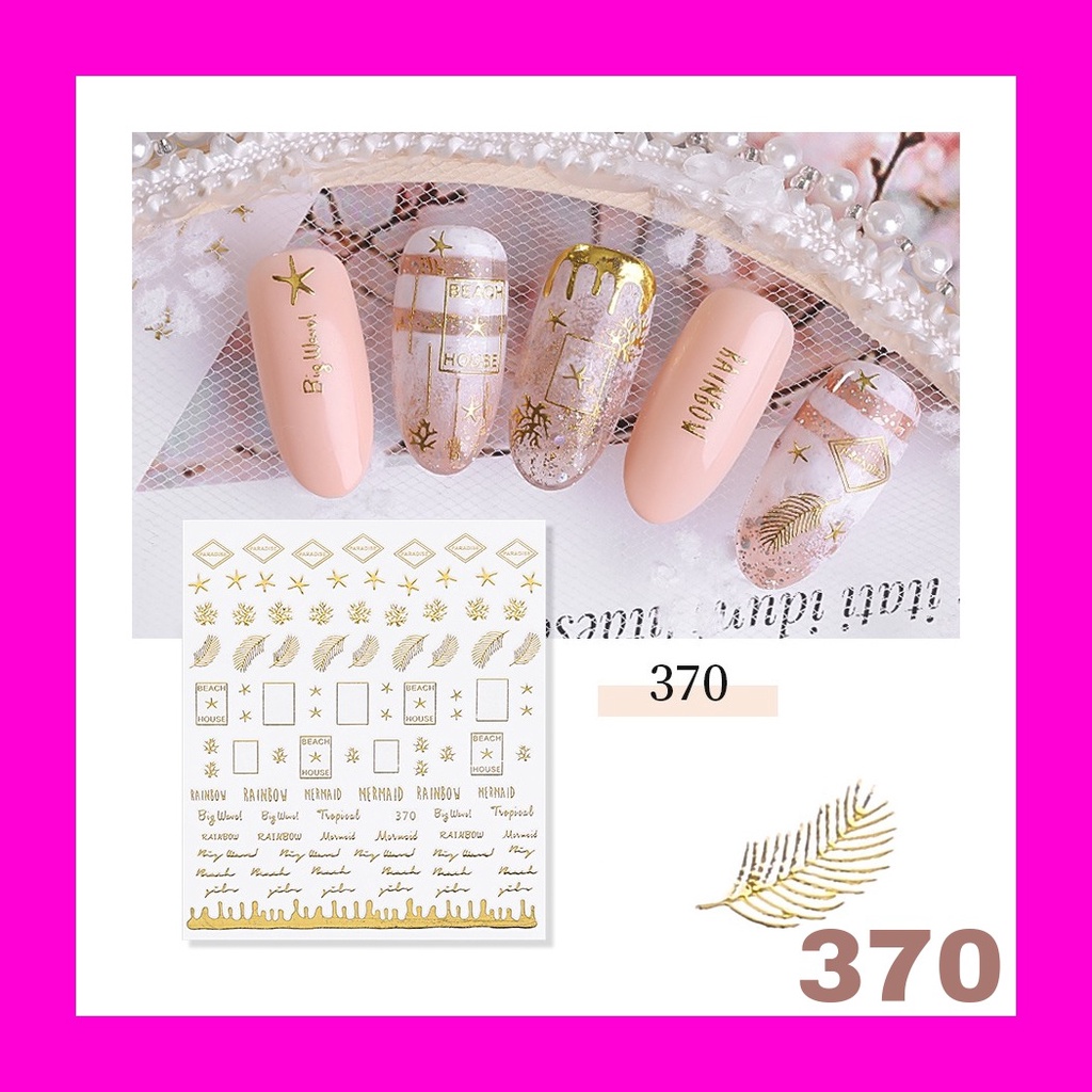 Moon Sun 3D Stiker Bee Nail art/Stiker Kuku Bulan Bintang Nail Art Stiker Water Decal