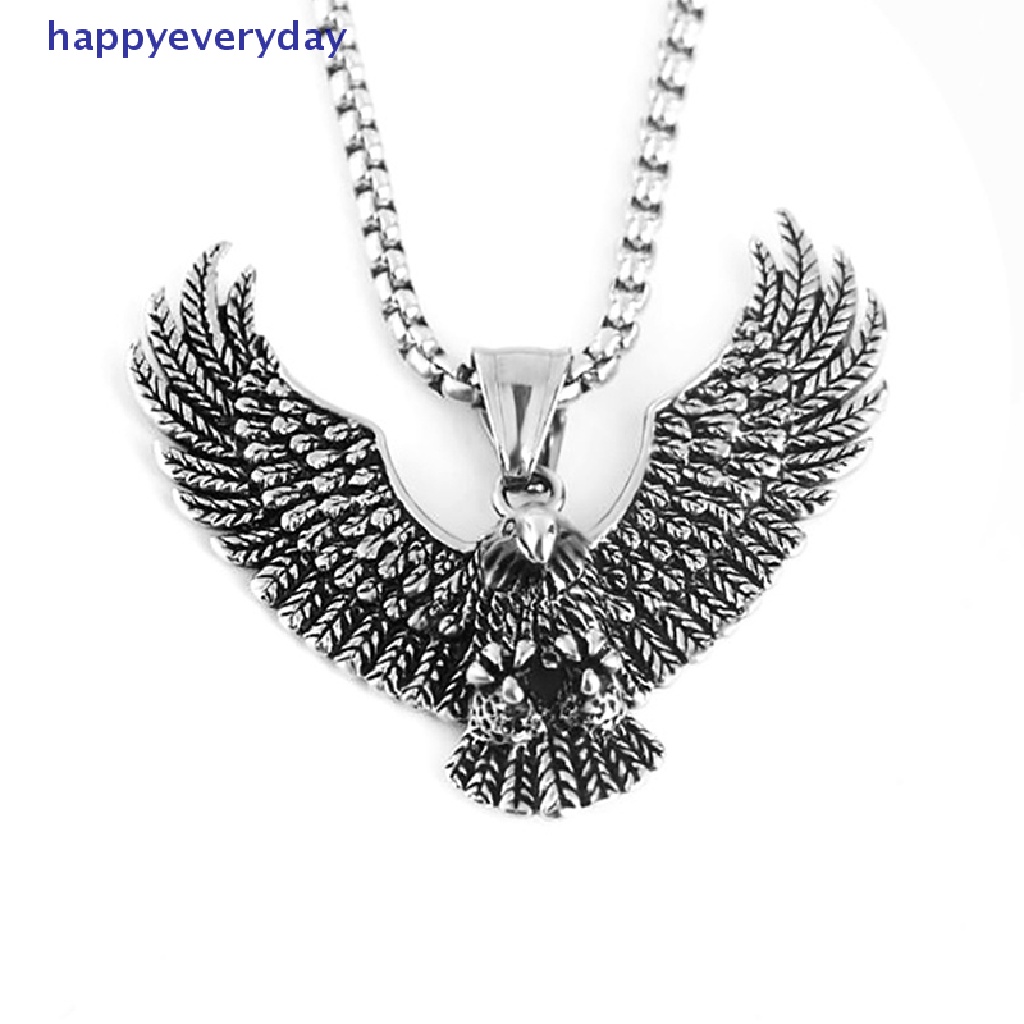 [happy] Mens Stainless Steel Vintage Flying Eagle Pendant Kalung Perhiasan Rohani [ID]