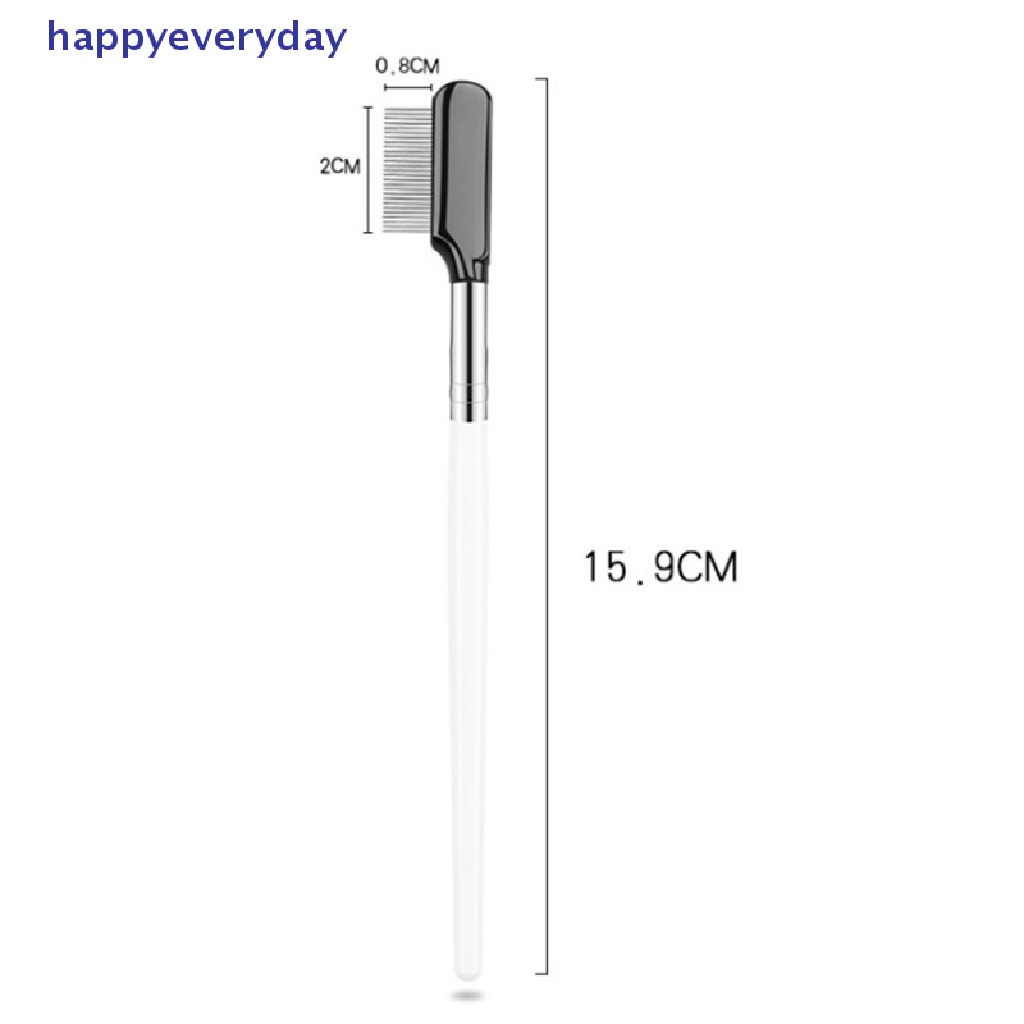 [happy] Sisir Alis Stainless Steel Brush Makeup Sisir Bulu Mata Dengan Penutup Alat Kosmetik [ID]