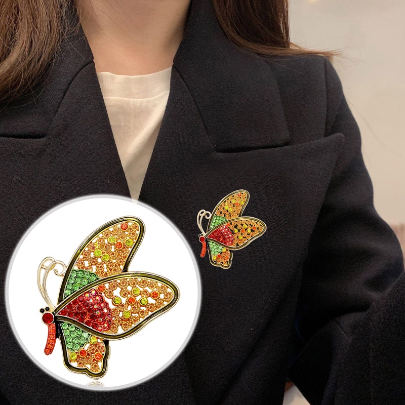 Klasik Perhiasan Mutiara Kupu-Kupu Bros Untuk Wanita Warna Emas Multi Berlian Imitasi Bros Vintage Dicat Pin Korsase Wanita Hadiah