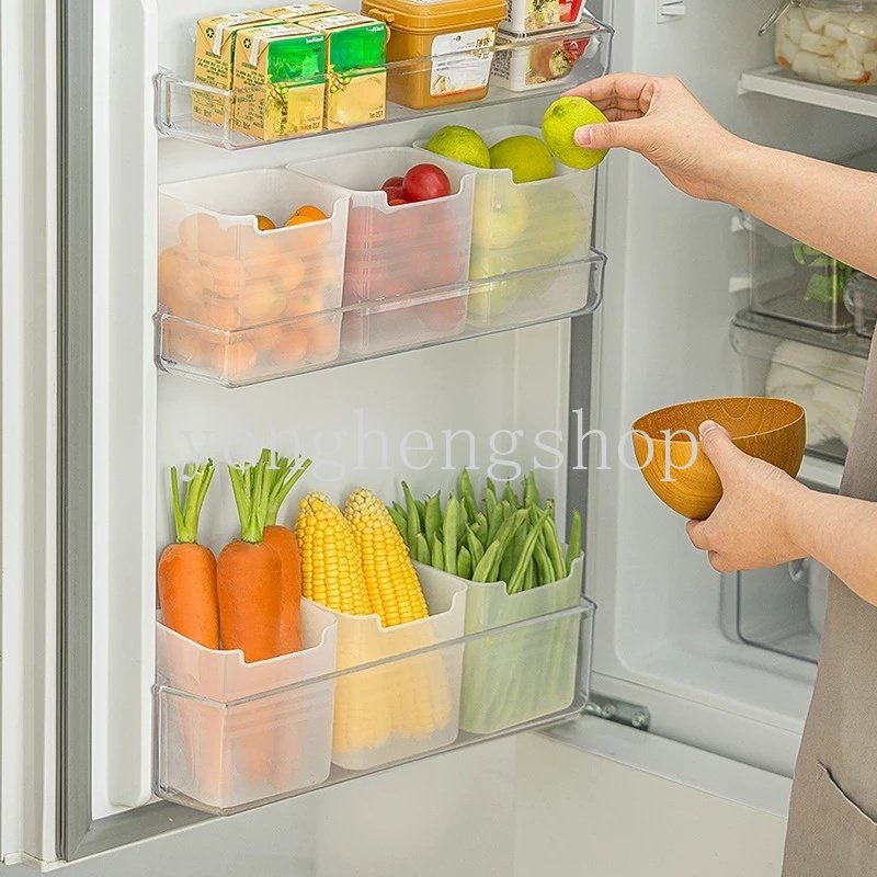 Kulkas Pintu Samping Kotak Penyimpanan Makanan Kulkas Buah Sayur Klasifikasi Kotak Pengawet Bumbu Wadah Makanan Kitchenware Storage Kitchen Organizer