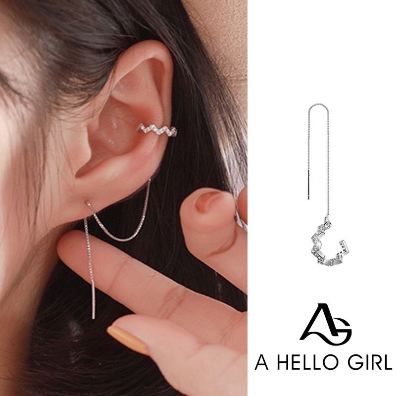 Anting Hoops Earrings Zirkon Latihan kilat Gelombang Renda Petir Lajang Perhiasan Earring Jewelry