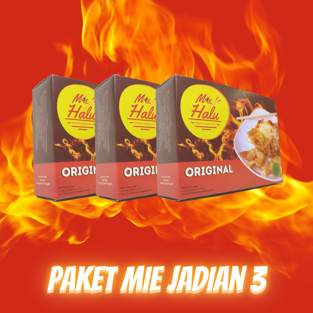 

PAKET MIE HALU Jadian 3 Instan - Mie Pedas / Mie Gacoan / Mie Iblis / Mie Pangsit / Mie Ayam / Mie Viral