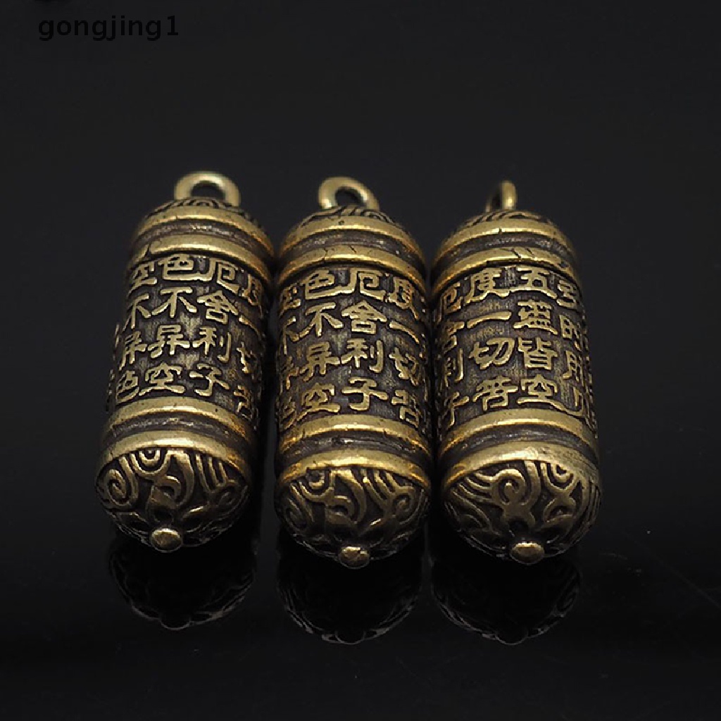 Ggg Hollow Kuningan Sutra Silinder Liontin Gantungan Kunci Pill Box Container Bottle Keychains ID