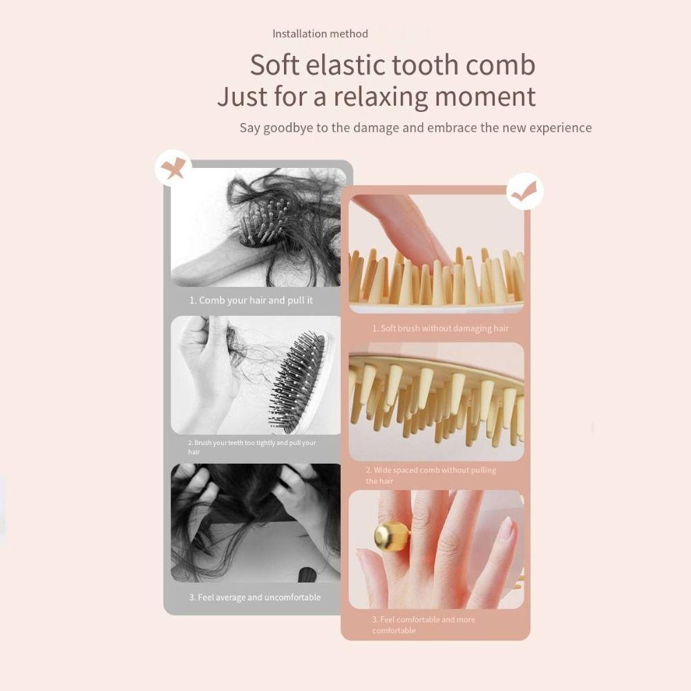 Sisir Pijat Shampo AUGUSTINA Basah Kering Dual Use Handheld Head Cleaning Hair Comb Sikat Shampo Silikon Pijat Kulit Kepala