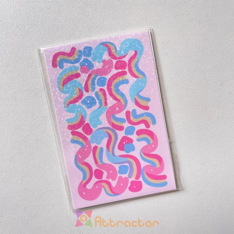 

✨In Stock Ribbon series laser stickers star chasing small card glittering decorative stickers-AT