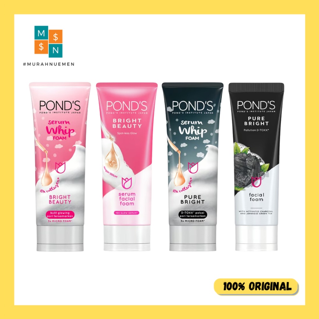 Pond's Bright Beauty - Pure Bright Whip Facial Foam White Beauty 100g Sabun Muka Pembersih Wajah - Murahnuemen