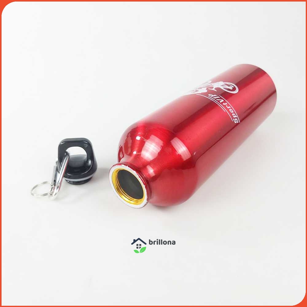 TaffSPORT Botol Minum Olahraga Aluminium 750ml Dengan Karabiner - H2GO