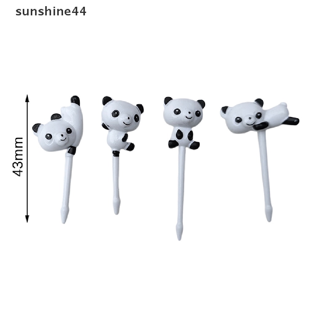 Sunshine 8pcs/set Lucu Kartun Panda Garpu Buah Anak Snack Dessert Picks Tookpick ID