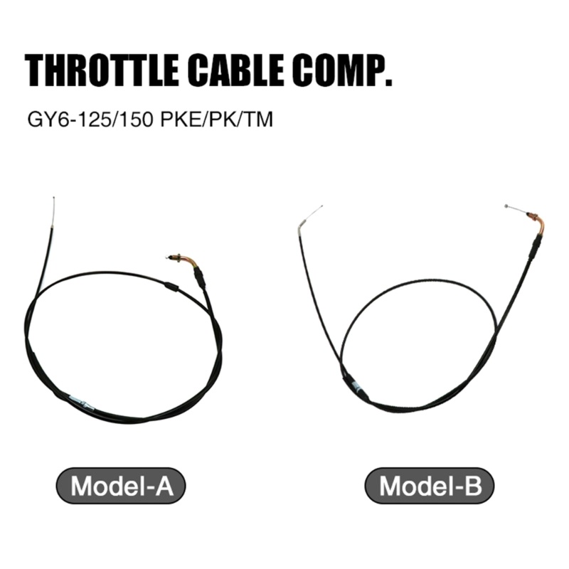 Kabel Throttle Matahari Untuk GY6 125cc 150cc PKE-PK Carburator ATV Motor Trail Hitam 200cm