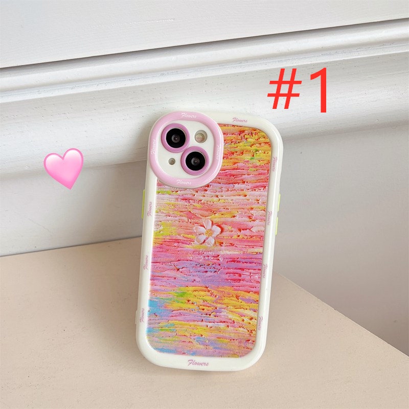 Nice Oil Painting Colorful Clouds Soft Case HP iP iPhone 11 12 13 14 Pro Max New Puff Casing Apple