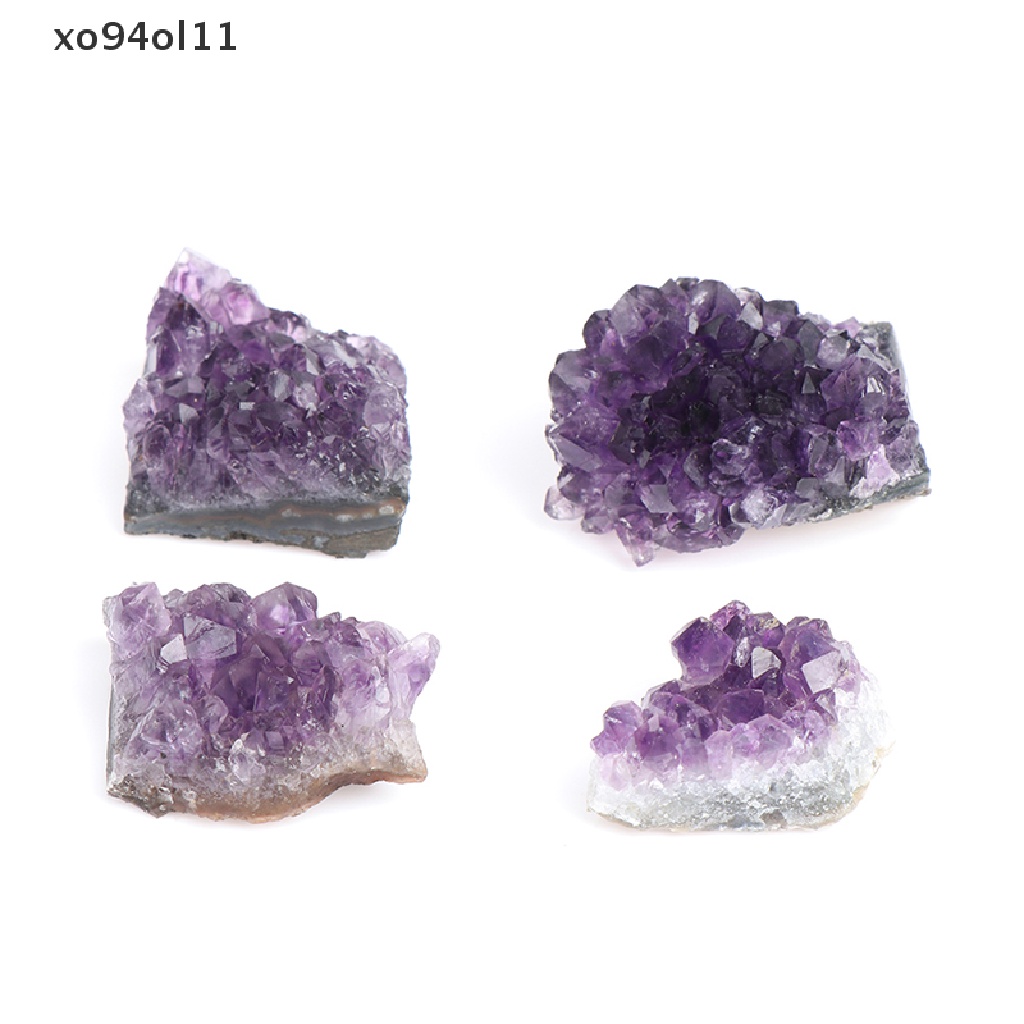 Xo Natural Amethyst Cluster Kristal Spesimen Batu Penyembuhan Bijih Kasar OL