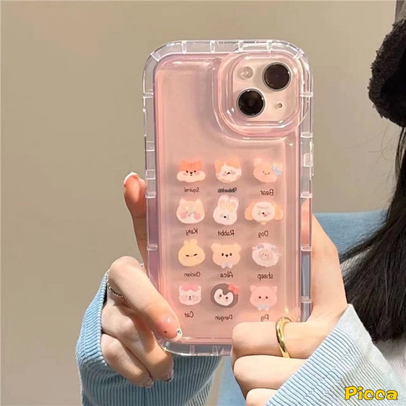 Casing Realme C33 C35 C11 2021 C25Y C12 C15 C11 2020 C21Y C20A C25 C20 6i 5 5i 5s C3 C1 C2 C25s Ins Kawaii Kartun Hewan Kecil Beruang Kodok Shockproof Airbag Tpu Soft Cover