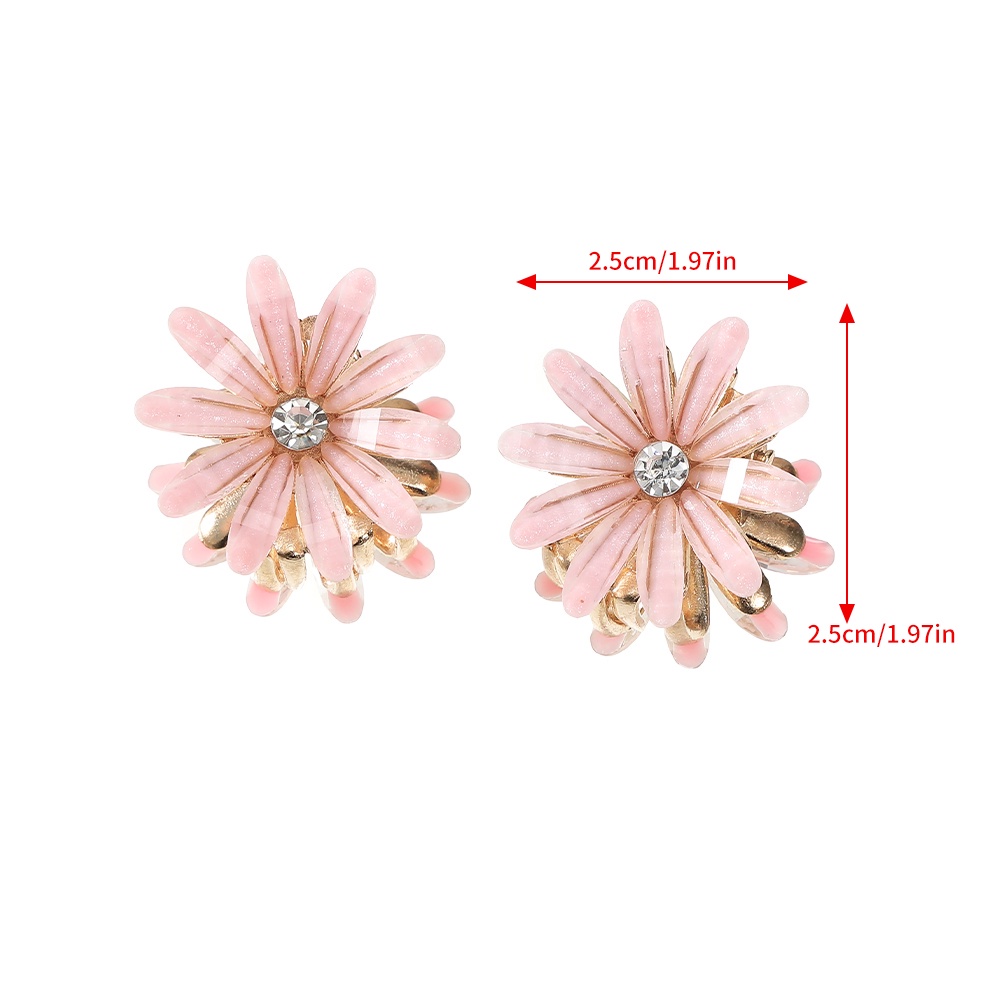 2pcs/set Sweet Daisy Small Hair Claws Alloy Klip Rambut Wanita Aksesoris Rambut