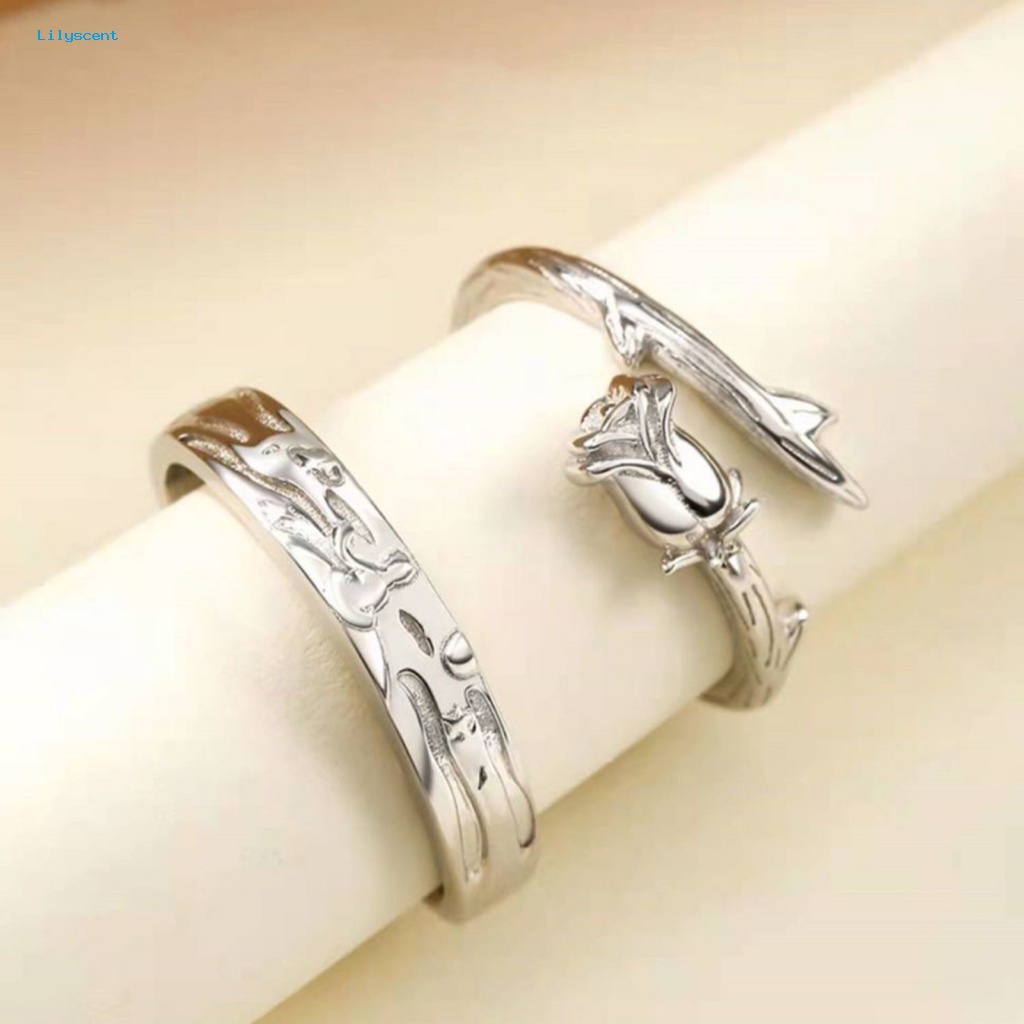 Lilyscent Temperamen Pria Cincin Hadiah Hari Valentine Wanita Pria Jari Cincin Indah
