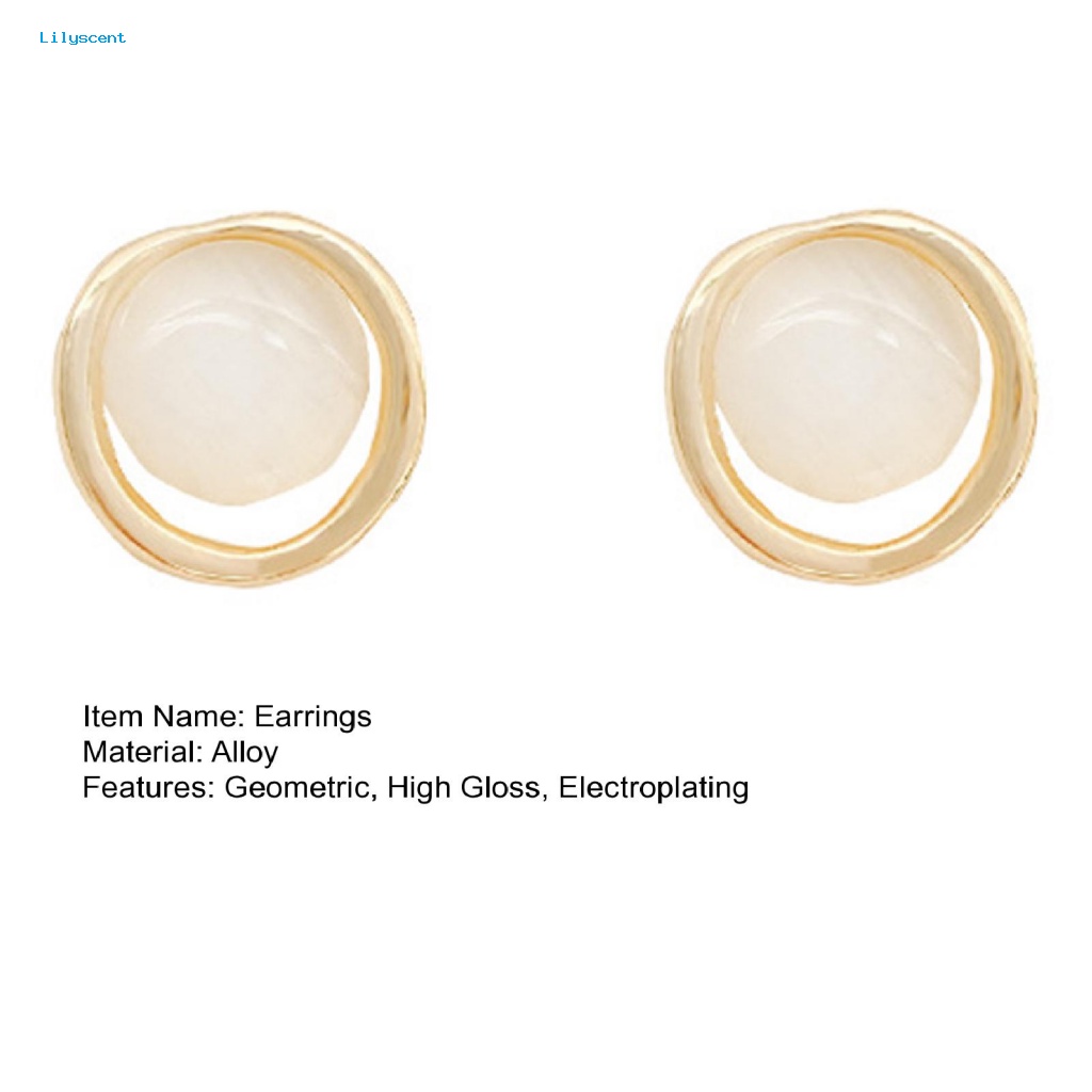 Lilyscent 1pasang Anting Nyaman Aksesoris Wanita Mutiara Imitasi Women Stud Earrings High-polished