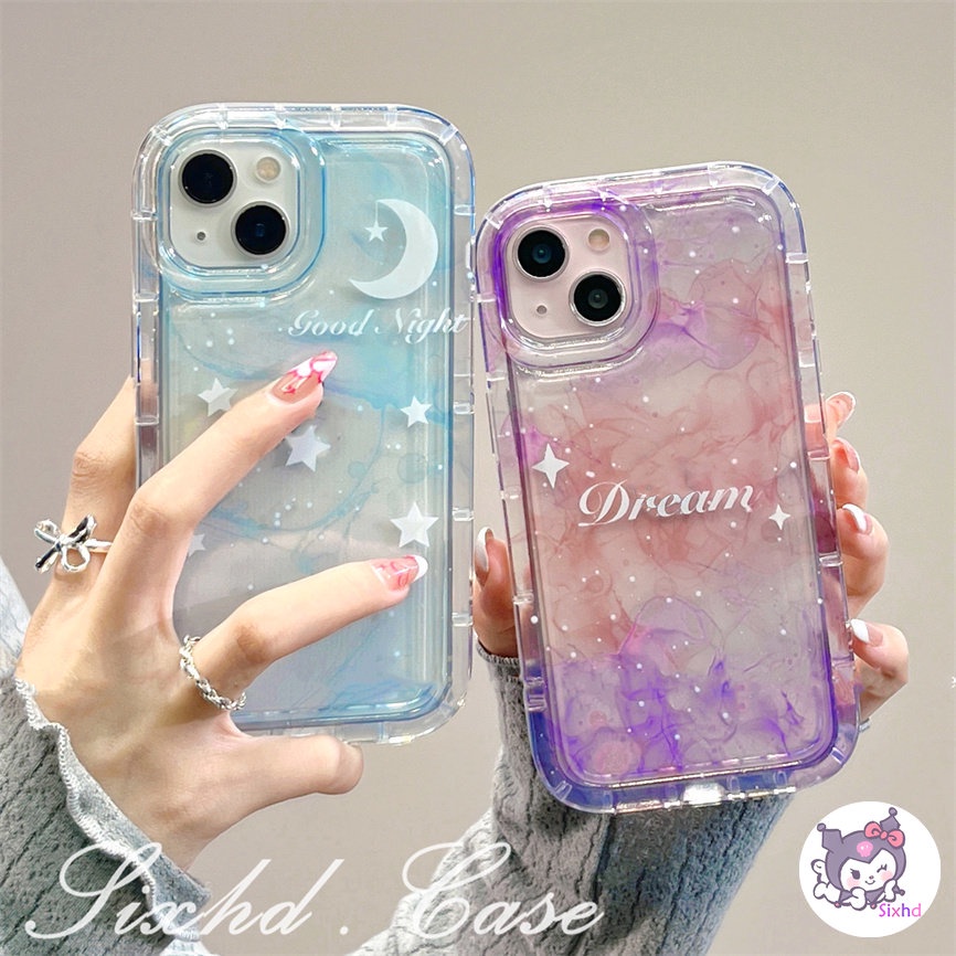 IPHONE Kompatibel Untuk Iphone14 13 12 11 Pro Max SE 2020 X Xr Xs Max8 7 6 6s Plus Ins Fantasi Fashion Ungu Pasangan AirBag Case Lembut TPU Shockproof Cover Pelindung