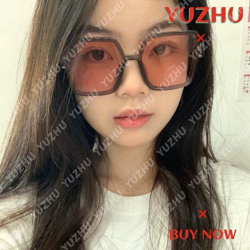 (YUZHU) Desain Mode Baru Bingkai Persegi Kacamata Hitam Wanita Oversized Candy Color UV Protection Sunglasses