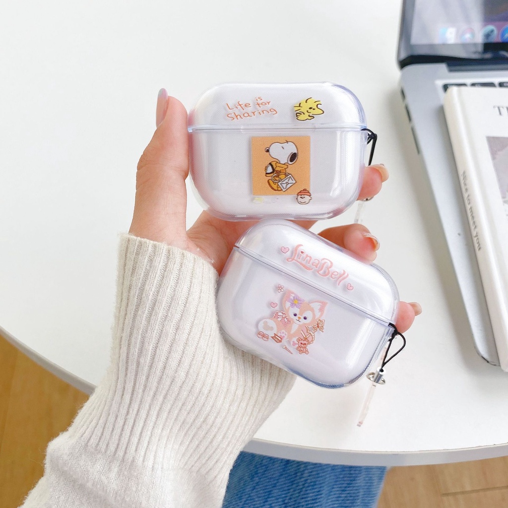 10warna Kartun Lucu Transparan TPU Bluetooth Earphone Pelindung TWS Case Cover Untuk Airpods PRO2 PRO2 Dengan Liontin