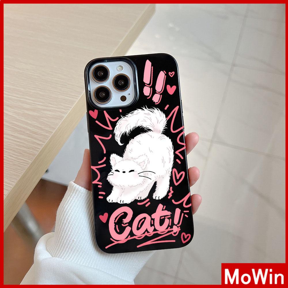 For iPhone 14 Pro Max iPhone Case Black Glossy TPU Soft Case Shockproof Protection Camera Cute Cat Compatible with iPhone 13 Pro max 12 Pro Max 11 xr xs max 7Plus 8Plus