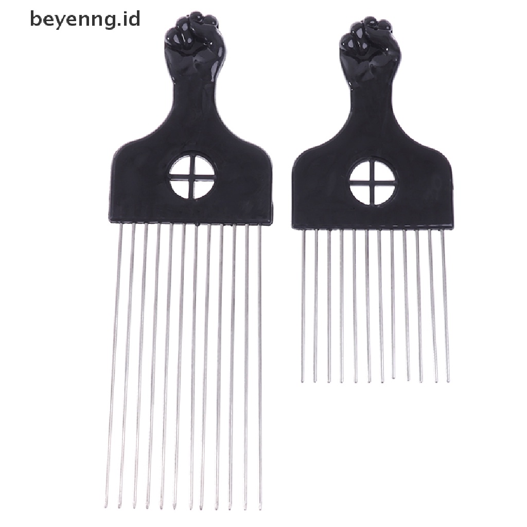 Beyen Black Fist Afro Metal Comb African Sikat Sisir Rambut Salon Hairstyle Styling Tool ID