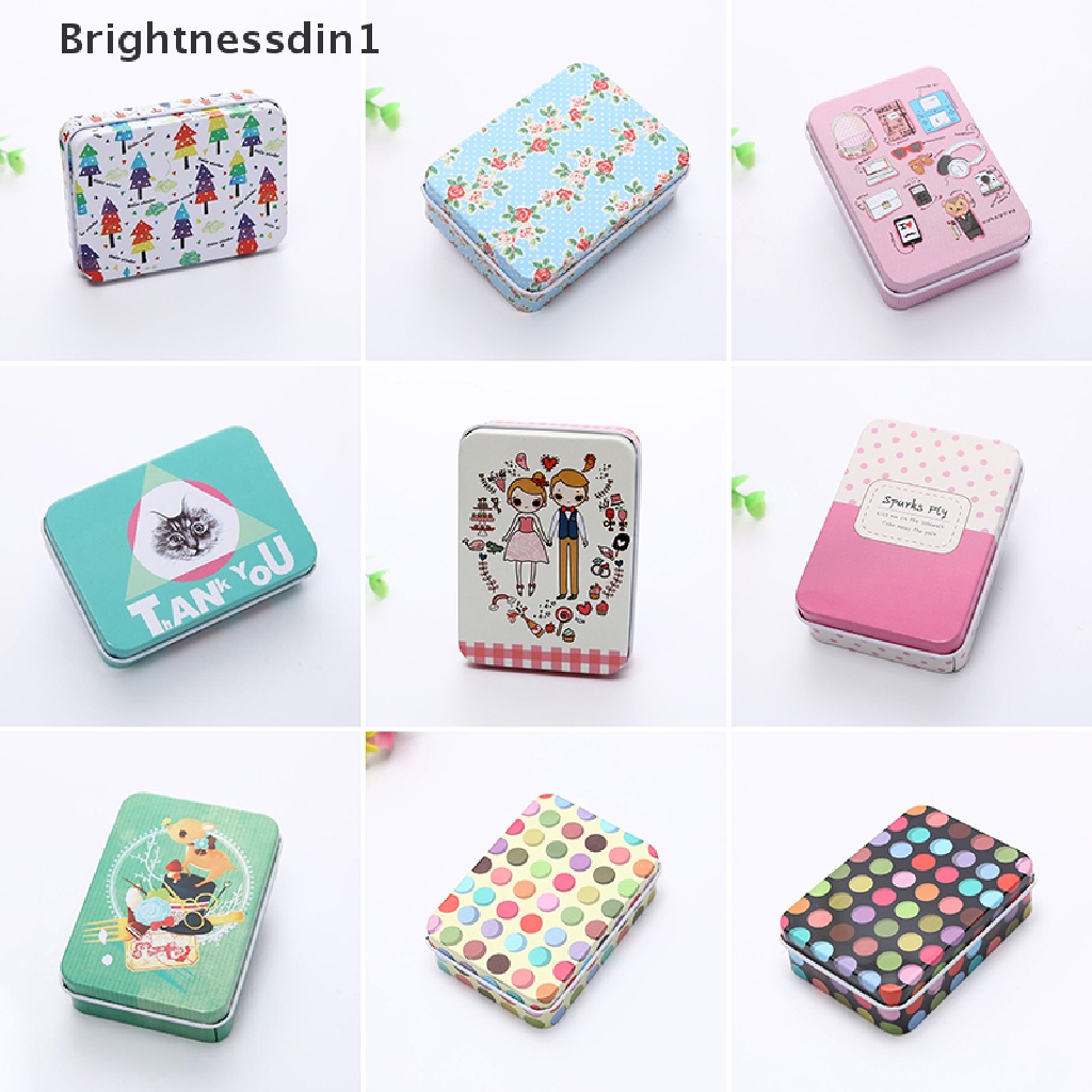 [Brightnessdin1] Kotak Kaleng Kartun Sealed Jar Packing Box Perhiasan Permen Penyimpanan Kaleng Koin Gift Box Butik